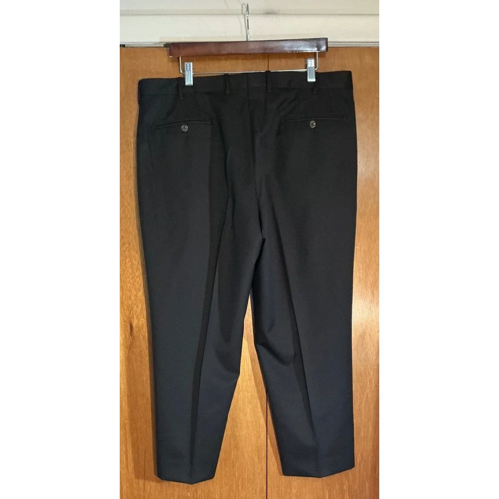 JB Britches Mens Brown Wool Dress Pants Flat‎ Front Made in Italy Sz 38Rx25